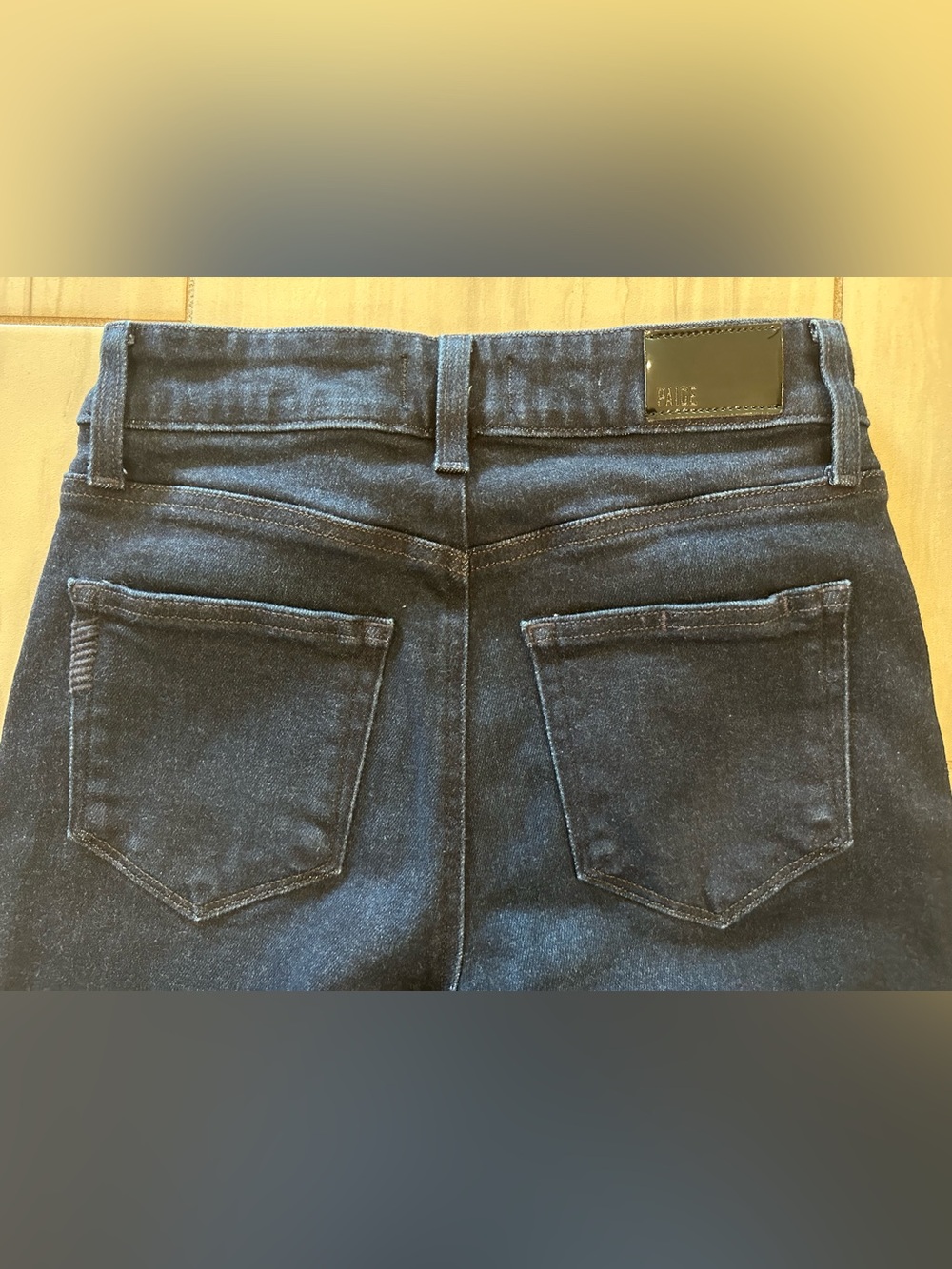 Like New PAIGE Anessa Dark Indigo High-Rise Wide-leg Jeans - Women’s size 27 - Picture 6 of 6